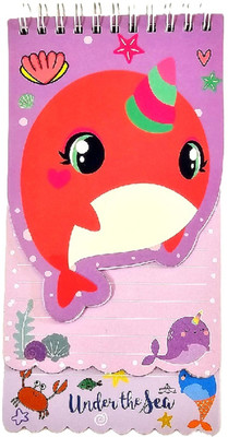 AuM Cute fish Notepad for Boys and Girls Regular Note Pad Rulled 80 Pages(Purple, Red)