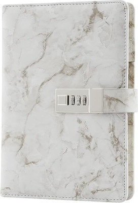 HVG TRADERS Diary With Lock Destination Success, Pink Marble A5 Diary Ruled 200 Pages(White)