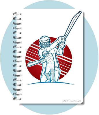 craft maniacs CRICKET 2024 NOTEBOOK COLLECTION A5 Diary RULED 160 Pages(White)