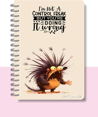 craft maniacs CUTE PUN 2025 NOTEBOOKS A5 Notebook RULED 120 Pages(Multicolor)