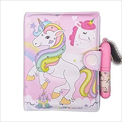 wingscreations Unicorn Pocket Diaries Mini Diary Rulled 100 Pages(Multicolor)