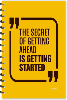 ESCAPER The Secret of Getting Ahead is Getting Started Motivational Quotes Diary (Ruled-A5) , Notebook A5 Diary Ruled 160 Pages(Multicolor)
