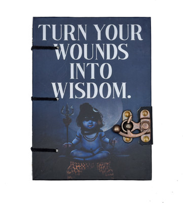 CRAFT CLUB Baby Shiva With Blue Background Painted Journal A5 Diary unrulled 200 Pages(Black, Blue)
