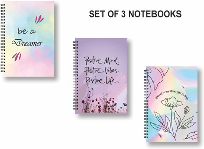ROT RIX combo of 3 Notebooks A5 Diary Unruled 144 Pages(Multicolor, Pack of 3)