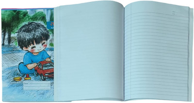 First Click Kids Notebook One Side Ruled Cover design coming as per stock available. Regular Notebook ONE SIDE RULED ONE SIDE PLAIN 160 Pages(Multicolor, White, Pack of 2)