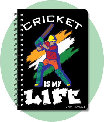 craft maniacs CRICKET 2024 NOTEBOOK COLLECTION A5 Diary RULED 160 Pages(White)