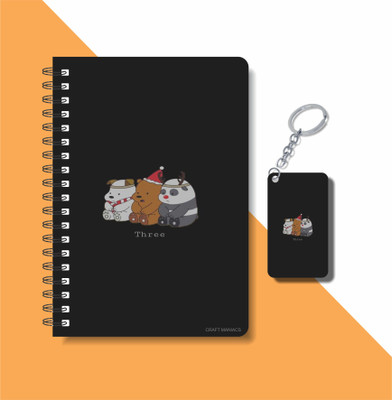 craft maniacs BARE BEARS 2023 COLLECTION A5 Notebook RULED 160 Pages(Multicolor)
