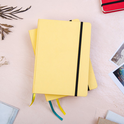 CRAFT JUNKY Recycled Handmade A5 Note Book Ruled 192 Pages(Yellow)