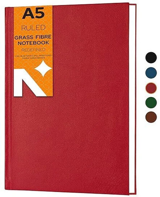 NEORAH Basic Office Notebook A5 Notebook Ruled 192 Pages(Red)