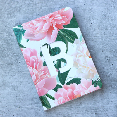 Mimikry Alphabet Initial A Premium Notebook Diary, 80 GSM, Floral Design A5 Notebook Ruled 192 Pages(B)