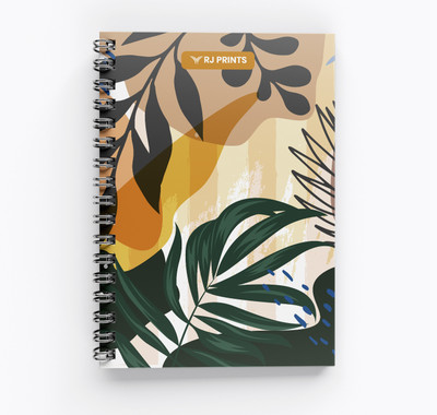 RJPrint Floral Pattern A5 Notebook Unruled 200 Pages(Multicolor)