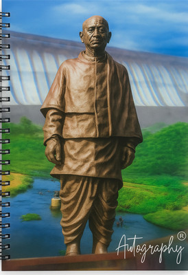Autography Beyond The Writing Wiro Spiral Notebook with Statue of Unity Print , 80 GSM B5 Notebook Ruled 200 Pages(Multicolor)