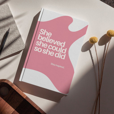 JOTANDGROW She Believed Planner: 2-in-1 Meeting Diary with Proven Frameworks A5 Journal ruled 192 Pages(she believed pink)