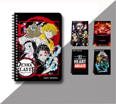 craft maniacs DEMON SLAYER 2023 NOTEBOOK COLLECTION A5 Diary RULED 160 Pages(White)