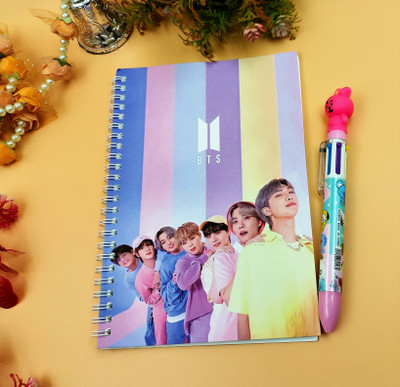 Paper Bear BTS A4 Diary ruled 70 Pages(Multicolor, Pack of 2)