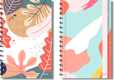 ESCAPER Tree Leafs And Color Patches Combo Diaries, Notebook, Notepads - Pack of 2 Diaries A5 Diary Ruled 160 Pages(Multicolor, Pack of 2)