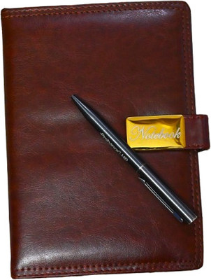 Anshu Button Lock Diary Lether SPIRIT Organizer A5 Executive Diary Ruled A5 Diary Ruled 200 Pages(Brown)