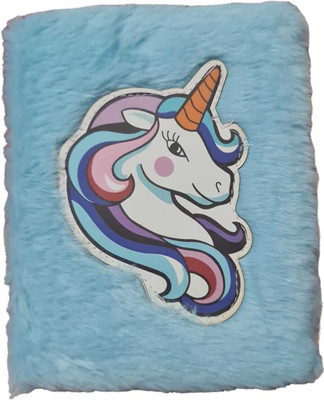 Madhvi Saigal UNICORN BLUE FUR DIARY Regular Diary Single 50 Pages(Light Blue)