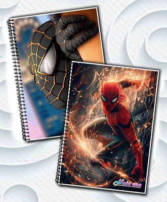 NOTEme Hero Web-Slinger Edition (Inspired by Spider-Man & Miles Morales) A5 Notebook Unruled 200 Pages(Multicolor, Pack of 2)