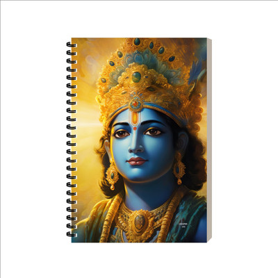 ESCAPER Krishna Laminated Soft Cover Diary, esthetic Stationery Notebook A5 Diary Ruled 160 Pages(Krishna Design 4)