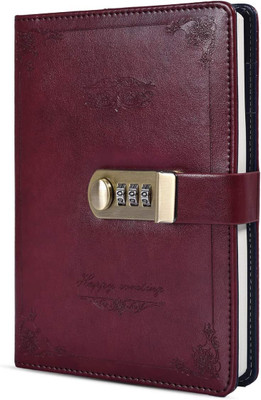 SHOPPARLY DIARY A4 Notebook SINGLE RULE 200 Pages(Brown)