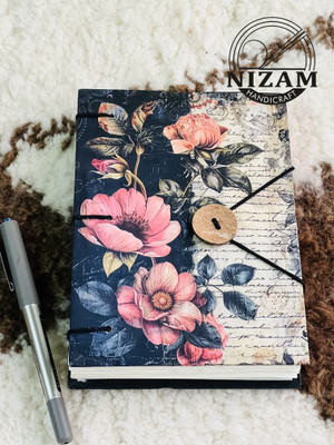 NIZAM HANDICRAFT Flower Print special binding A5 Diary Un-Ruled 200 Pages (Multicolor) 7x5 inch A5 Diary 200 200 Pages(Multicolur)