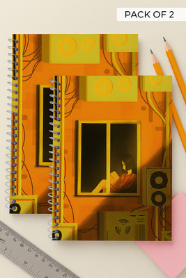 GARGANDASSOCI SPECTRUM A5 Diary PLAIN AND UNRULLED 150 Pages(Orange, Pack of 2)