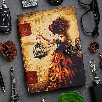 ARSHAD HANDICRAFT Classic Printed Journal A5 Diary Plain 200 Pages(Multicolor)