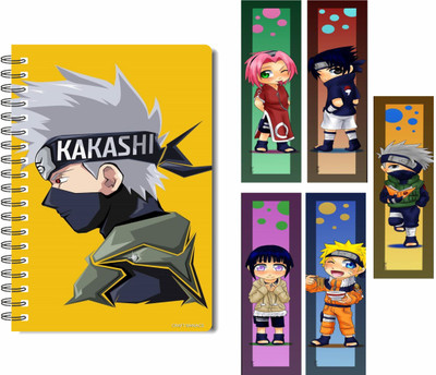 craft maniacs KAKASHI DIARY & FREEBIE BOOKMARKS A5 Diary RULED 100 Pages(Multicolor)