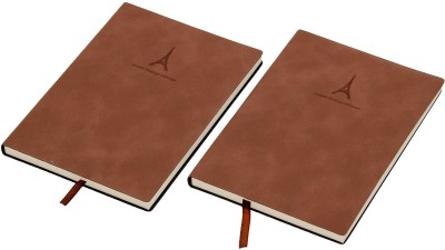 ABTRIX WITH AB Composition Personal Diary Travel Journal Notebook Soft Fine Faux Leather Cover A5 Diary Ruled 192 Pages(Brown, Pack of 2)