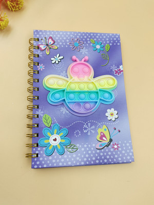 Paper Bear Butterfly POP IT A4 Diary ruled 80 Pages(Purple)
