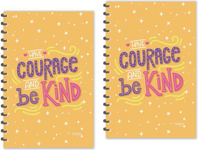 ESCAPER Have Courage & be Kind Motivational Quotes Diaries (Ruled - A5 Size - Pack of 2 Diaries), Quotes on Diaries A5 Diary Ruled 160 Pages(Multicolor, Pack of 2)