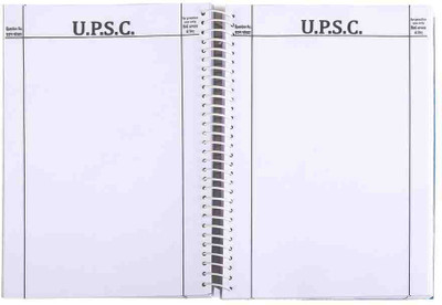 scruton UPSC A4 Notebook SPIRAL Mains Answer Writing Booklet, 70 GSM (Multicolor with transprent cover) 500 Pages(White)