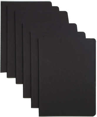 TWONE Notebook/Travel Journal ,Black Soft Cover Thread-bound Journal A5 Notebook Blank 60 Pages(Black, Pack of 6)