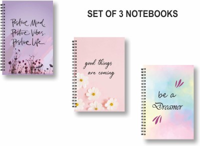 ROT RIX combo of 3 Notebooks A5 Diary Unruled 144 Pages(Multicolor, Pack of 3)