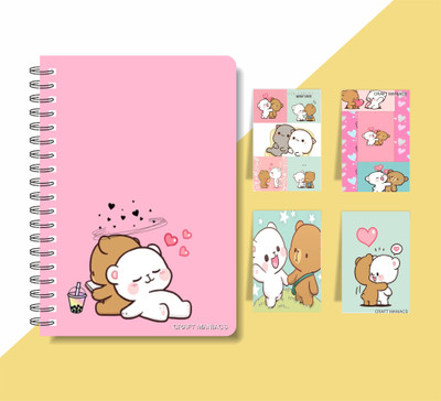 craft maniacs MILK & MOCHA 2023 COLLECTION A5 Notebook RULED 160 Pages(Multicolor)