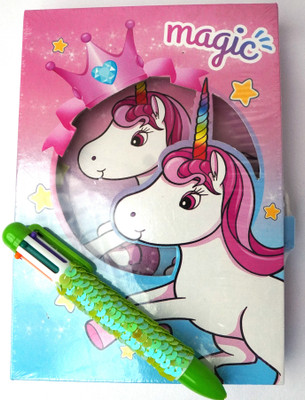 RELIA ONLINE Unicorn A5 Diary Rulled 90 Pages(Multicolor)
