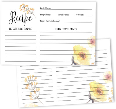 Inkdotpot Recipe Card Regular Planner Unruled 50 Pages(White, Pack of 50)