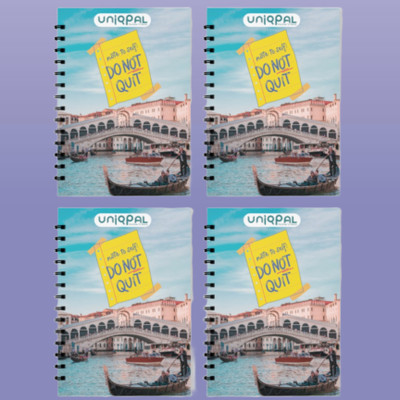 UNIQPAL NOTEBOOK A4 Notebook UNRULED / PLAIN 200 Pages(Multicolor, Pack of 4)