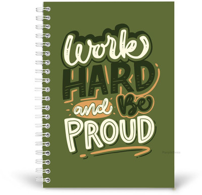 PurpleBees Work Hard And Be Proud Quotes Diary Motivational Notebook | A5 Notebook Plain 150 Pages(Multicolor)