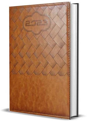 Greeshma PU Leather Executive Planner Diary 2022 Regular Diary Single Rule 365 Pages(Brown)