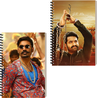 ESCAPER South Indian Actor Spiral Notepad Diary, Executive Journal Notebook A5 Diary Ruled 160 Pages(Combo- C, Pack of 2)