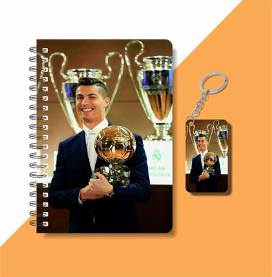 craft maniacs FOOTBALLER DIARY & KEYCHAIN A5 Diary RULED 120 Pages(Multicolor)