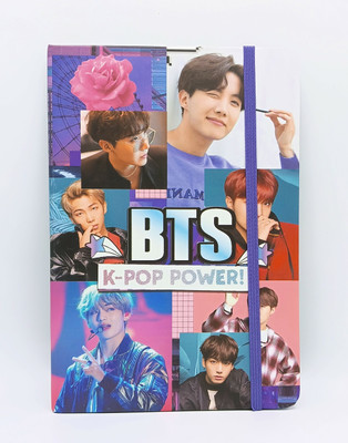 Gold Leaf BTS K-Pop Power Printed A5 Diary With Elastic Loop Closer Set Of 1 Pcs A5 Diary Ruled 160 Pages(Multicolor)