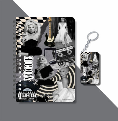 craft maniacs LADY GAGA 2023 NOTEBOOK COLLECTION A5 Diary RULED 160 Pages(Black)