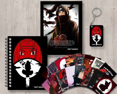 craft maniacs ITACHI UCHIHA GIFTING COMBO A5 Diary RULED 120 Pages(Black)