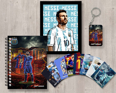 craft maniacs FOOTBALLER GIFTING COMBO A5 Diary RULED 120 Pages(Multicolor)