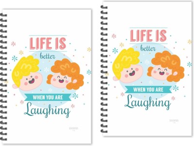 ESCAPER Life is better when you are Laughing Designer Quotes Diaries (Ruled A5) A5 Diary Ruled 160 Pages(Multicolor, Pack of 2)