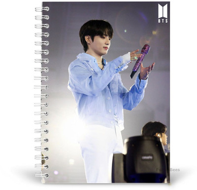 PurpleBees Bts Jungkook Mic Diary | Bts Printed Unruled 160 Pages A5 Size Notebook | A5 Notebook Plain 150 Pages(Multicolor)