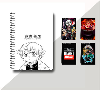 craft maniacs DEMON SLAYER 2023 NOTEBOOK COLLECTION A5 Diary RULED 160 Pages(White)